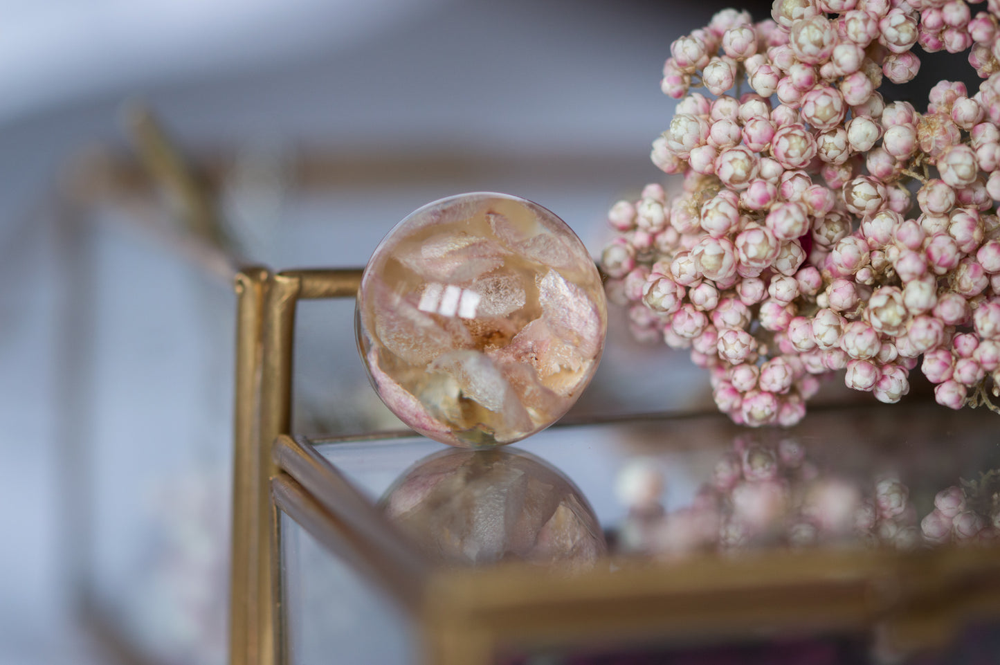 Creamy pink rose necklace