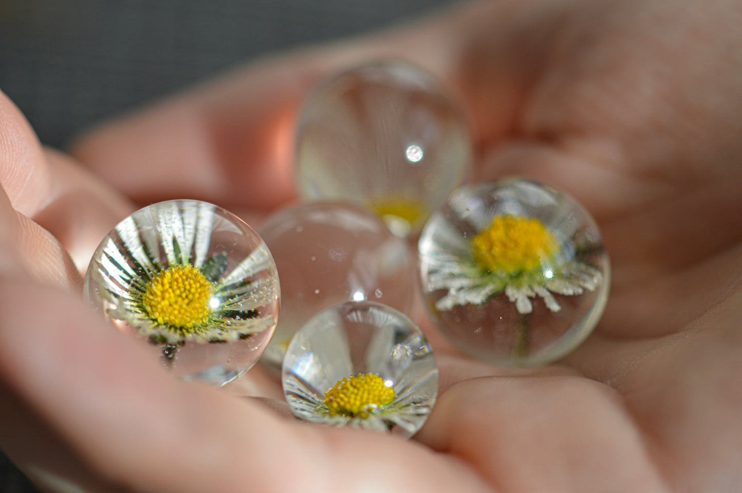 Gold-plated daisy necklace 2.4 cm.