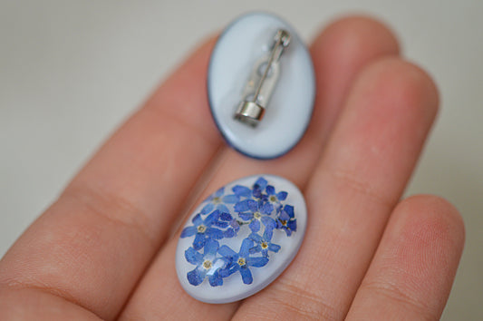 Forget-me-not big brooch