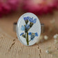 Forget-me-not oval ring