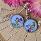 Floral blue earrings