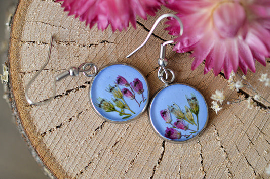 Floral blue earrings