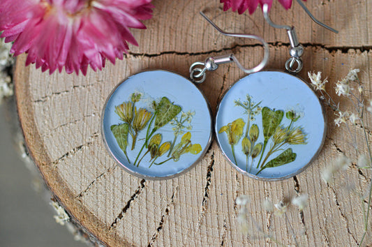 Blue floral earrings