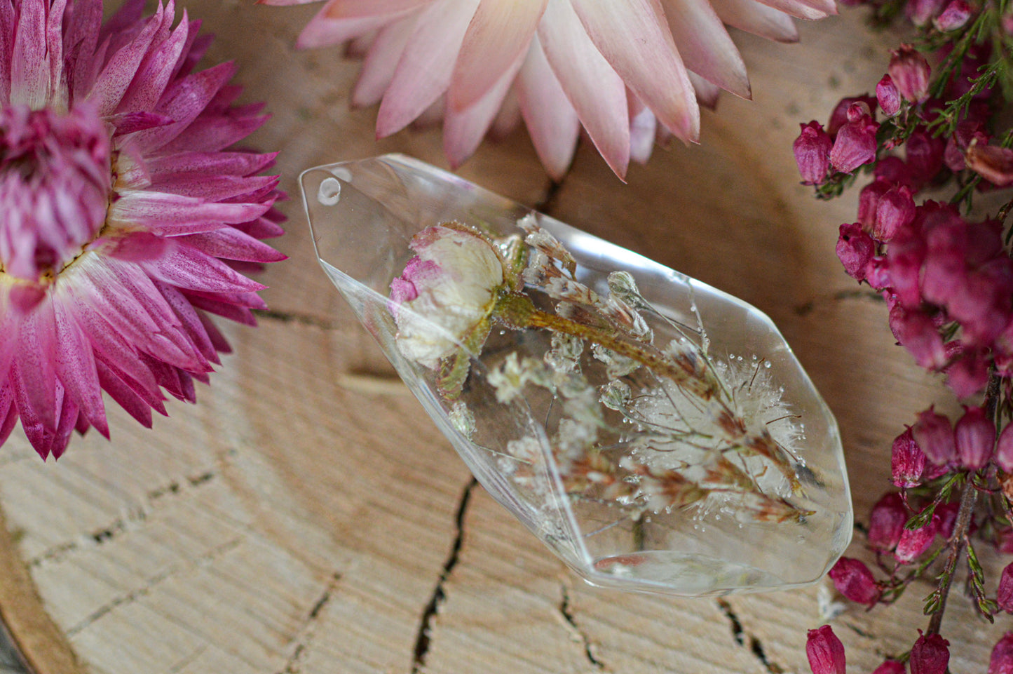 Rose and gypsophila necklace