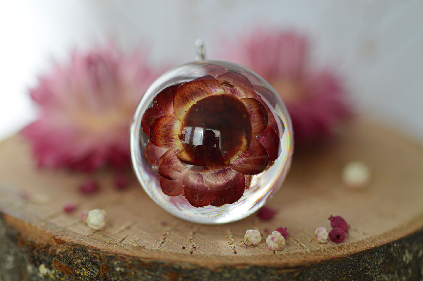 Strawflower autumn necklace