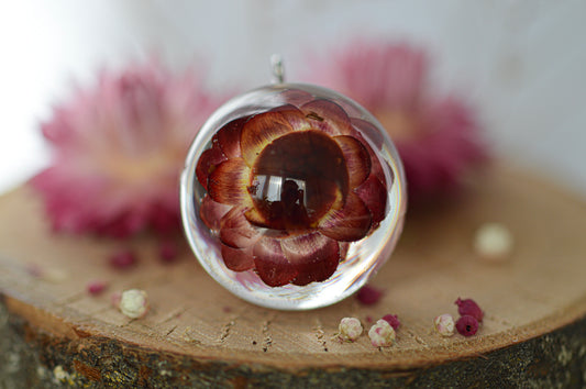 Strawflower autumn necklace