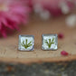 Square fern studs