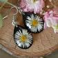 Black drop daisy earrings