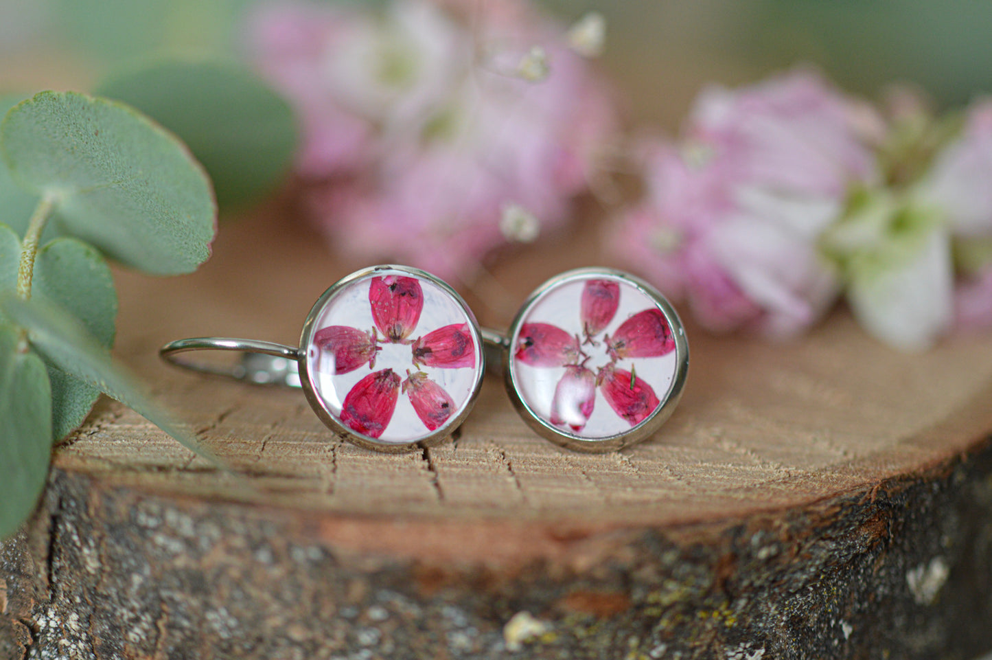 Heather flower earrings