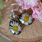 Black daisy earrings