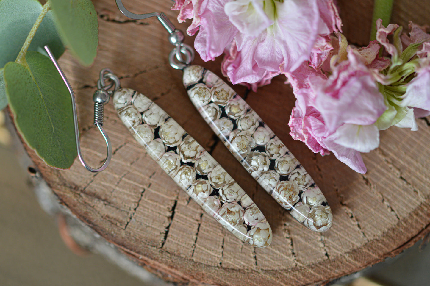 Ozothamnus long earrings