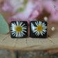 Daisy square stud earrings