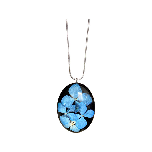 Hydrangea oval necklace