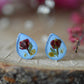 Blue drop stud earrings