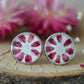 Heather white stud earrings