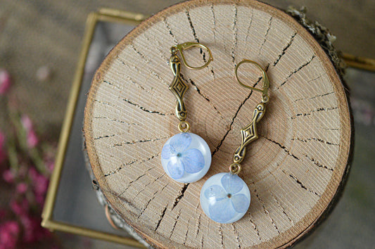 Gold-plated hydrangea earrings