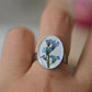 Forget-me-not oval ring