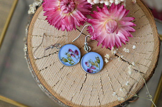 Floral blue earrings