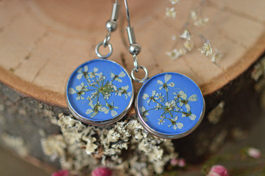 Wild chervil blue earrings