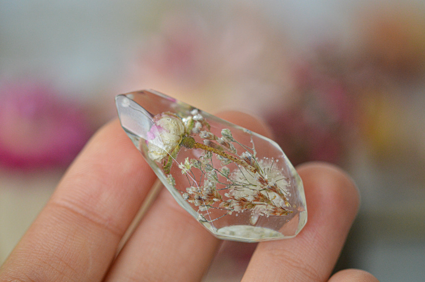 Rose and gypsophila necklace