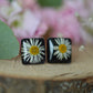 Daisy square stud earrings