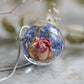 Summer floral necklace with a rose