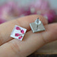 Heather square stud earrings