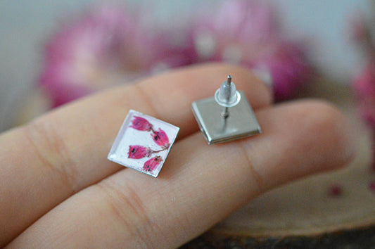 Heather square stud earrings