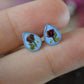 Blue drop stud earrings