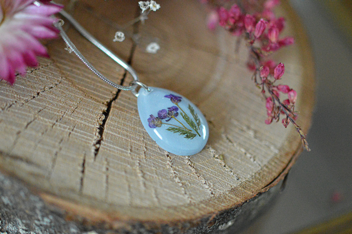 Sweet alyssum drop necklace