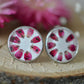 Heather white stud earrings