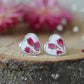 Heather heart stud earrings