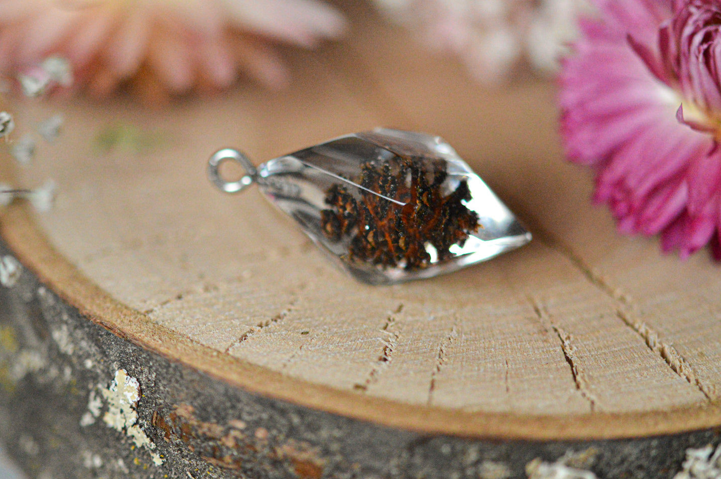 Pinecone geometric necklace