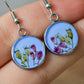 Floral blue earrings