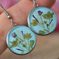 Blue floral earrings