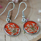 Real chervil red earrings