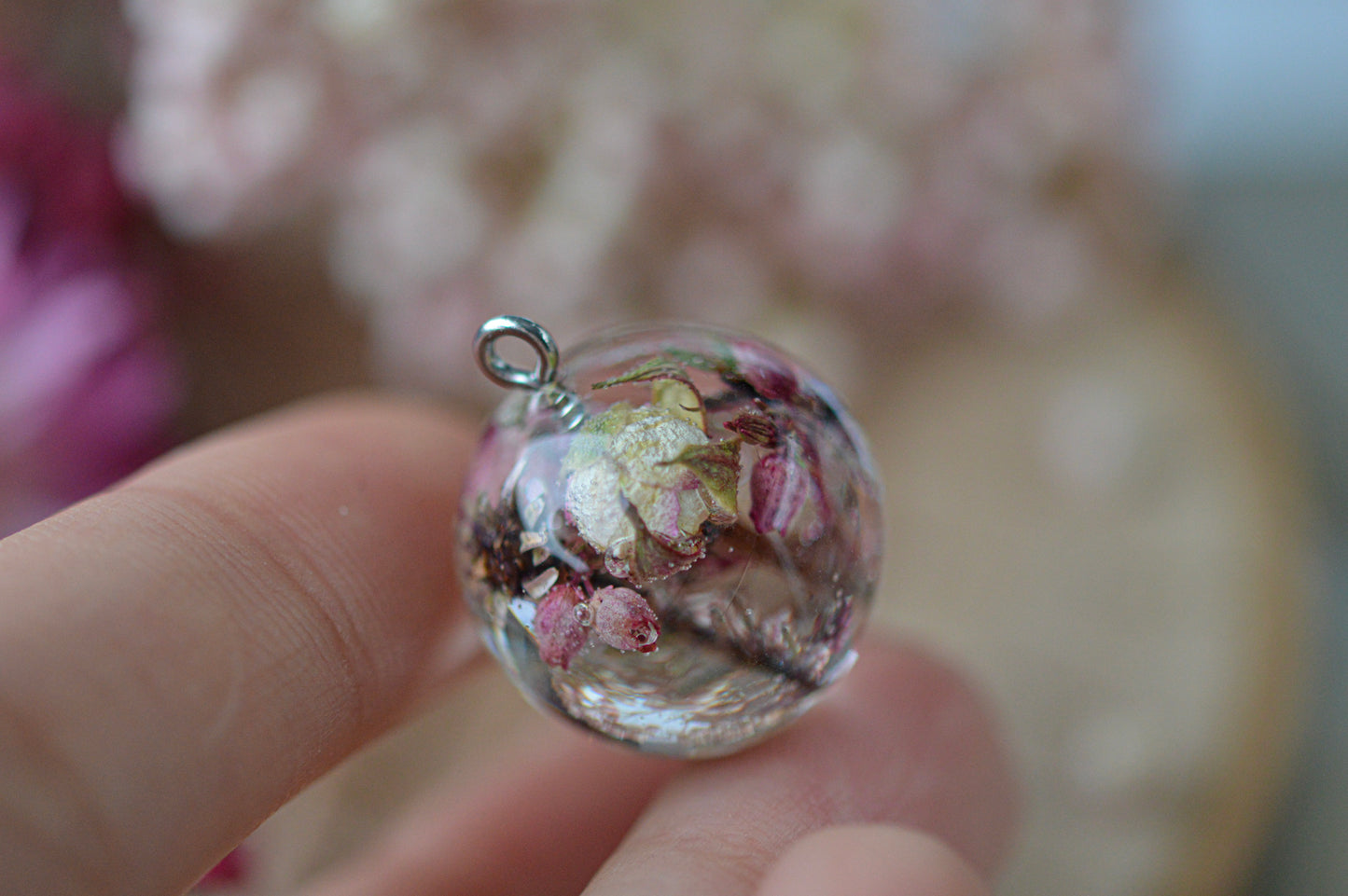 Pink garden necklace