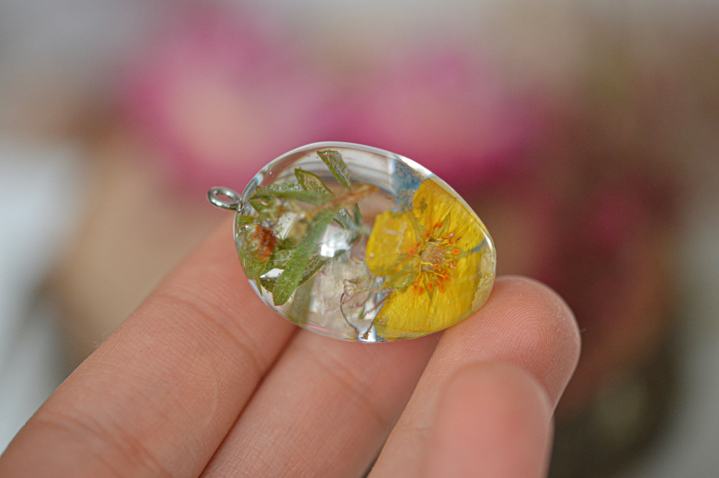 Spring potentilla necklace