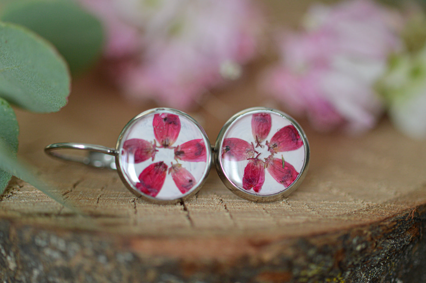 Heather flower earrings