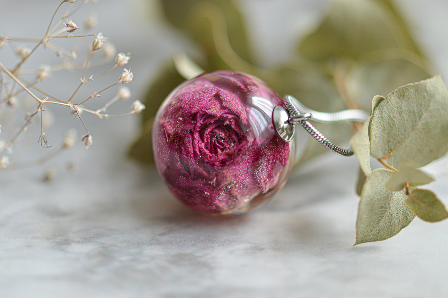 Natural rose necklace