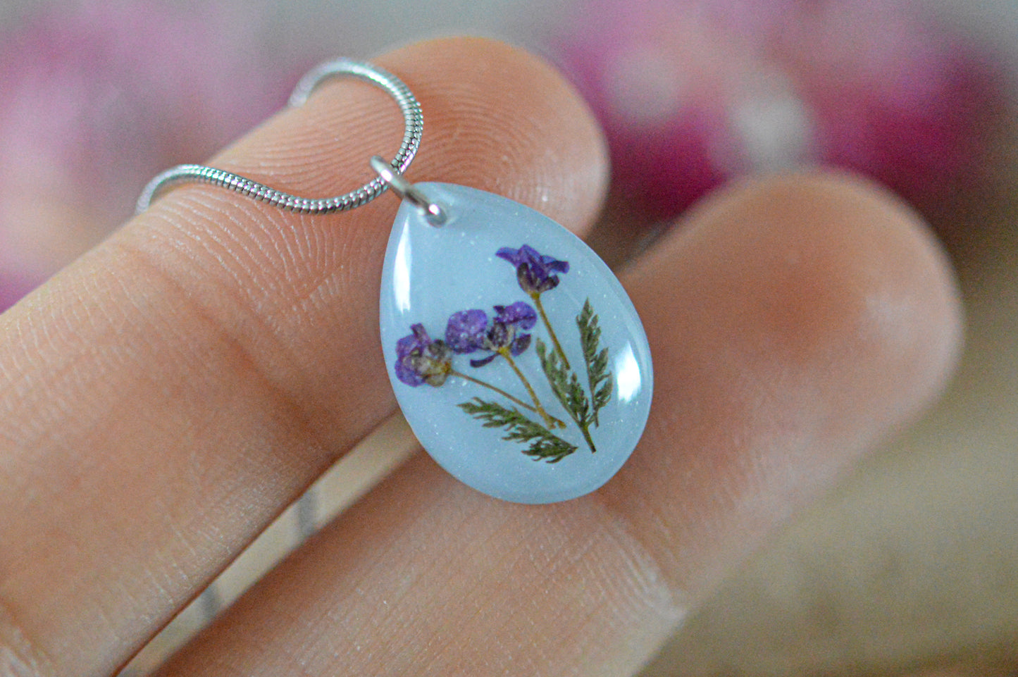 Sweet alyssum drop necklace