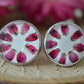 Heather white stud earrings