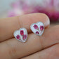 Heather heart stud earrings