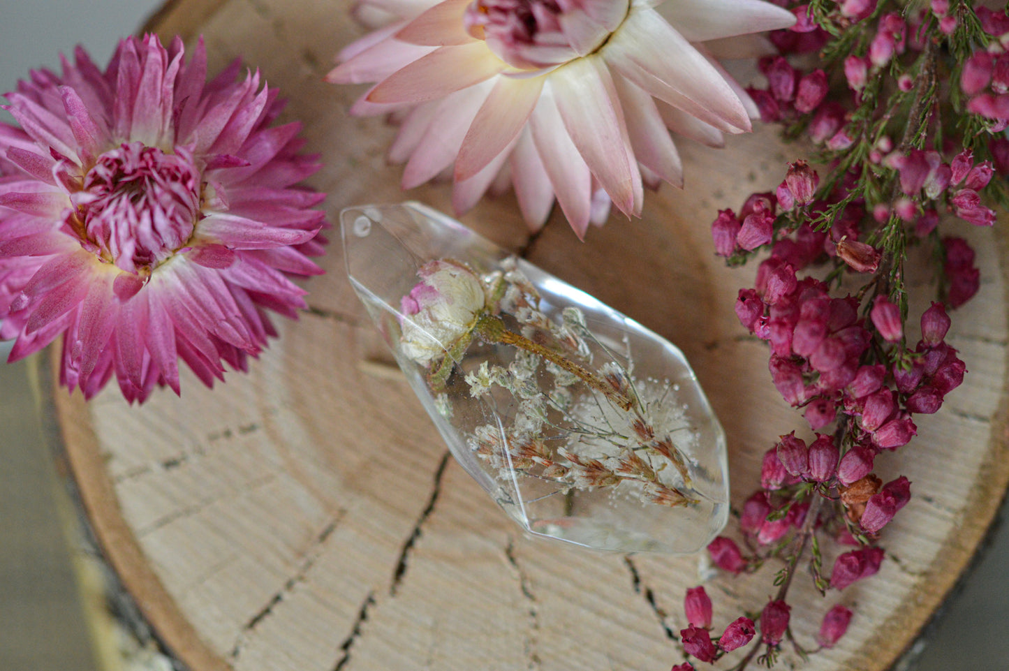 Rose and gypsophila necklace