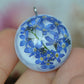 Real forget-me-not necklace