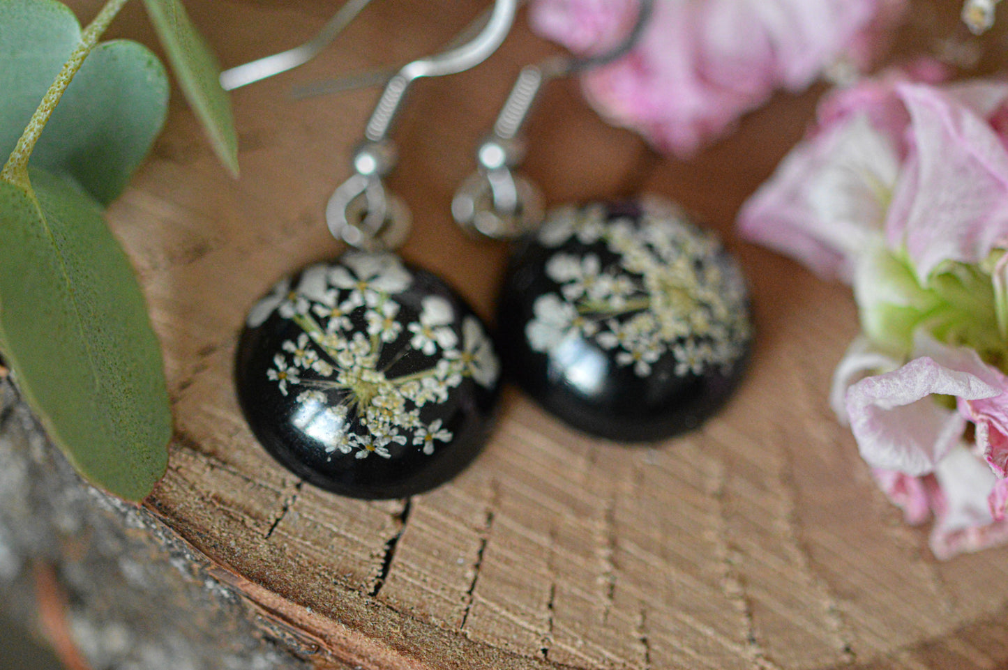 Chervil black earrings