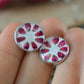 Heather white stud earrings